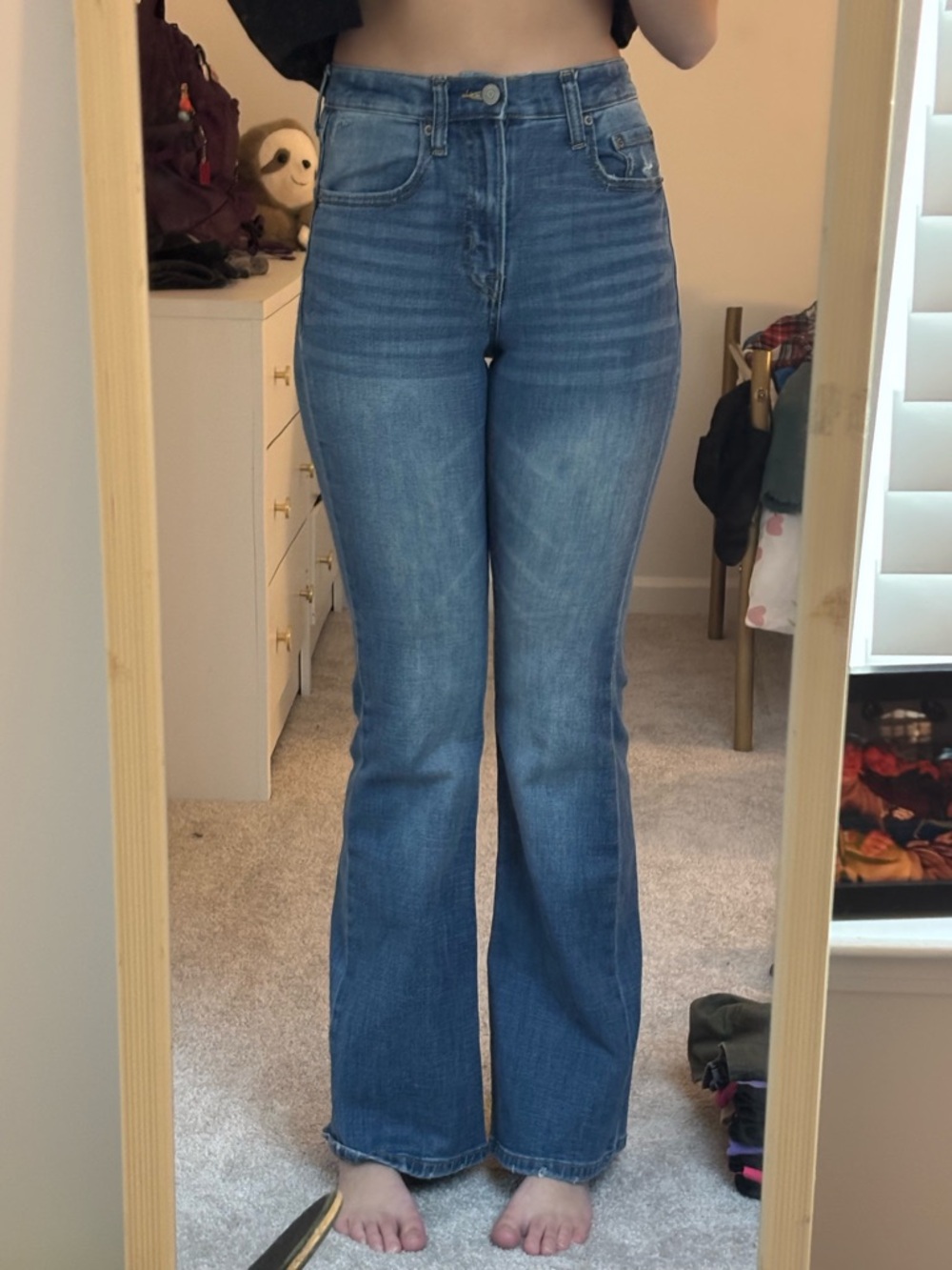 Aeropostale Mid-Rise Blue Flared Women's Jeans
